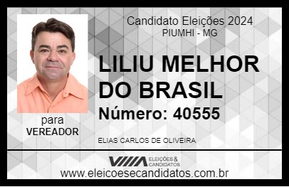 Candidato LILIU MELHOR DO BRASIL 2024 - PIUMHI - Eleições