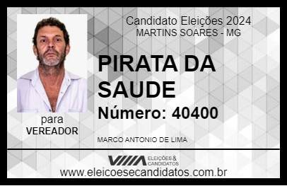 Candidato PIRATA DA SAUDE 2024 - MARTINS SOARES - Eleições