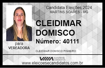 Candidato CLEIDIMAR DOMISCO 2024 - MARTINS SOARES - Eleições