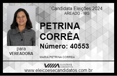 Candidato PETRINA CORRÊA 2024 - AREADO - Eleições