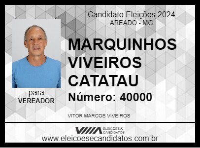 Candidato MARQUINHOS VIVEIROS CATATAU 2024 - AREADO - Eleições