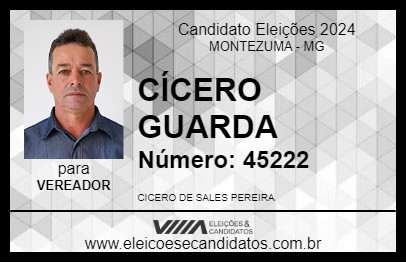 Candidato CÍCERO GUARDA 2024 - MONTEZUMA - Eleições