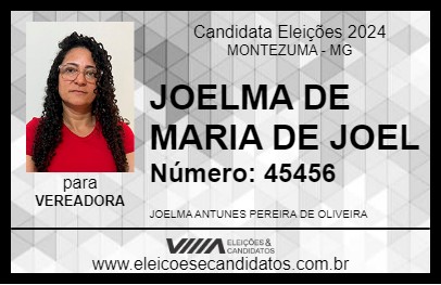 Candidato JOELMA DE MARIA DE JOEL 2024 - MONTEZUMA - Eleições