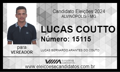 Candidato LUCAS COUTTO 2024 - ALVINÓPOLIS - Eleições