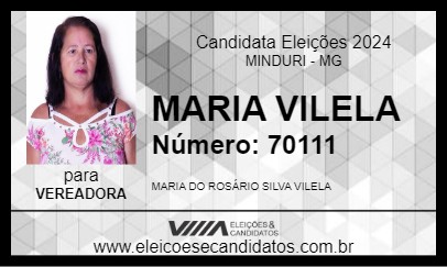 Candidato MARIA VILELA 2024 - MINDURI - Eleições