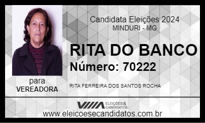 Candidato RITA DO BANCO 2024 - MINDURI - Eleições