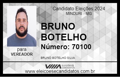 Candidato BRUNO BOTELHO 2024 - MINDURI - Eleições