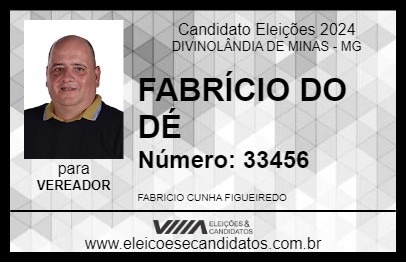 Candidato FABRÍCIO DO DÉ 2024 - DIVINOLÂNDIA DE MINAS - Eleições