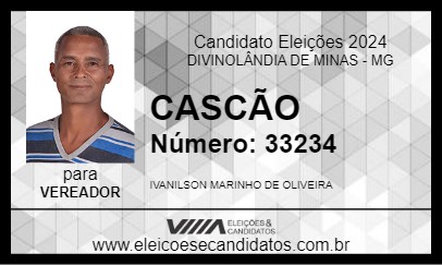 Candidato CASCÃO 2024 - DIVINOLÂNDIA DE MINAS - Eleições