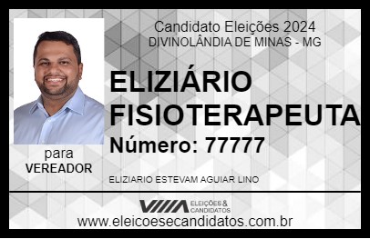 Candidato ELIZIÁRIO FISIOTERAPEUTA 2024 - DIVINOLÂNDIA DE MINAS - Eleições