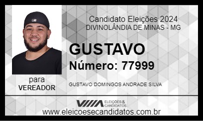 Candidato GUSTAVO 2024 - DIVINOLÂNDIA DE MINAS - Eleições