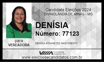 Candidato DENÍSIA 2024 - DIVINOLÂNDIA DE MINAS - Eleições