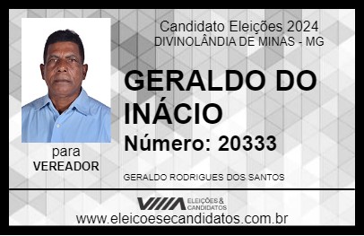 Candidato GERALDO DO INÁCIO 2024 - DIVINOLÂNDIA DE MINAS - Eleições