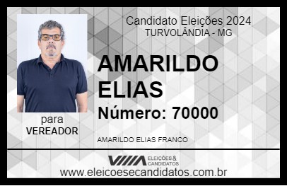 Candidato AMARILDO ELIAS 2024 - TURVOLÂNDIA - Eleições