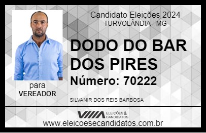 Candidato DODO DO BAR DOS PIRES 2024 - TURVOLÂNDIA - Eleições