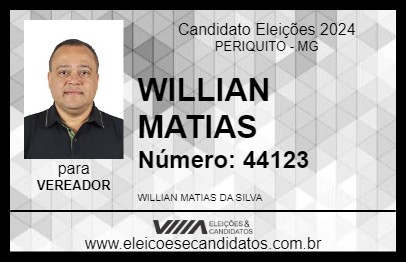 Candidato WILLIAN MATIAS 2024 - PERIQUITO - Eleições