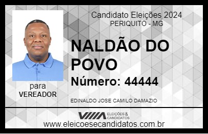 Candidato NALDÃO DO POVO 2024 - PERIQUITO - Eleições