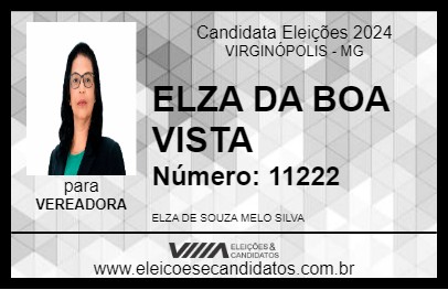 Candidato ELZA DA BOA VISTA 2024 - VIRGINÓPOLIS - Eleições