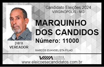 Candidato MARQUINHO DOS CANDIDOS 2024 - VIRGINÓPOLIS - Eleições