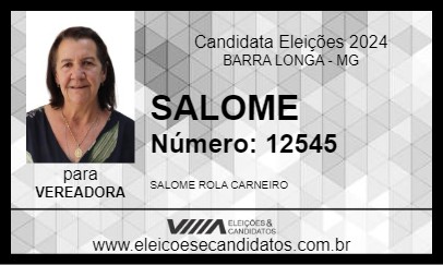 Candidato SALOME 2024 - BARRA LONGA - Eleições