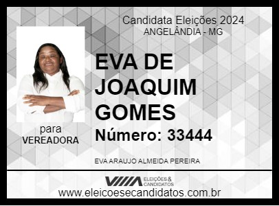 Candidato EVA DE JOAQUIM GOMES 2024 - ANGELÂNDIA - Eleições