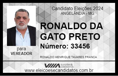 Candidato RONALDO DA GATO PRETO 2024 - ANGELÂNDIA - Eleições