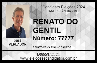 Candidato RENATO DO GENTIL 2024 - ANDRELÂNDIA - Eleições