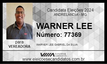 Candidato WARNER LEE 2024 - ANDRELÂNDIA - Eleições