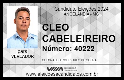 Candidato CLEO CABELEIREIRO 2024 - ANGELÂNDIA - Eleições