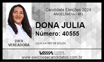 Candidato DONA JULIA 2024 - ANGELÂNDIA - Eleições