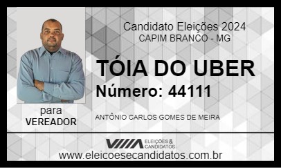 Candidato TÓIA DO UBER 2024 - CAPIM BRANCO - Eleições