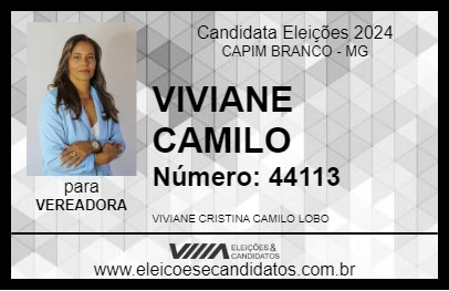 Candidato VIVIANE CAMILO 2024 - CAPIM BRANCO - Eleições