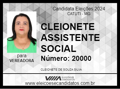 Candidato CLEIONETE ASSISTENTE SOCIAL 2024 - CATUTI - Eleições