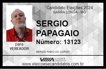 Candidato SERGIO PAPAGAIO 2024 - BARRA LONGA - Eleições