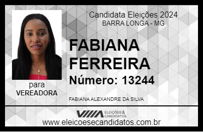 Candidato FABIANA FERREIRA 2024 - BARRA LONGA - Eleições