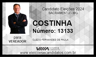 Candidato COSTINHA 2024 - SACRAMENTO - Eleições