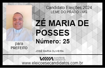 Candidato ZÉ MARIA DE POSSES 2024 - LEME DO PRADO - Eleições