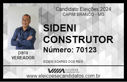 Candidato SIDENI CONSTRUTOR 2024 - CAPIM BRANCO - Eleições