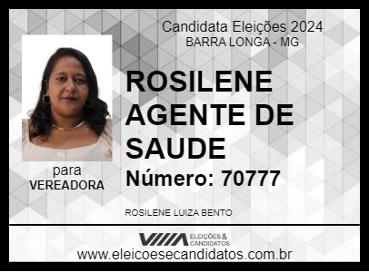 Candidato ROSILENE AGENTE DE SAUDE 2024 - BARRA LONGA - Eleições