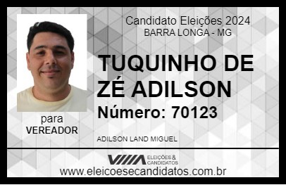 Candidato TUQUINHO DE ZÉ ADILSON 2024 - BARRA LONGA - Eleições