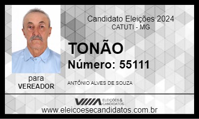 Candidato TONÃO 2024 - CATUTI - Eleições