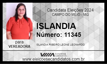 Candidato ISLANDIA 2024 - CAMPO DO MEIO - Eleições