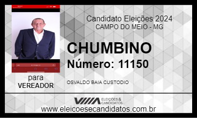 Candidato CHUMBINO 2024 - CAMPO DO MEIO - Eleições