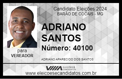 Candidato ADRIANO SANTOS 2024 - BARÃO DE COCAIS - Eleições