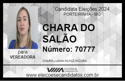 Candidato CHARA DO SALÃO 2024 - PORTEIRINHA - Eleições