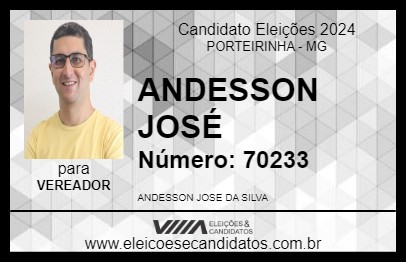 Candidato ANDESSON JOSÉ 2024 - PORTEIRINHA - Eleições