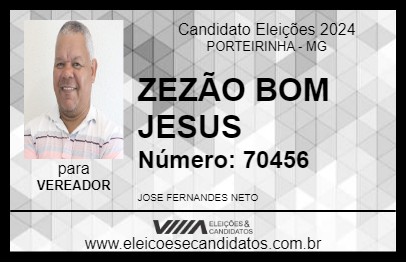 Candidato ZEZÃO BOM JESUS 2024 - PORTEIRINHA - Eleições