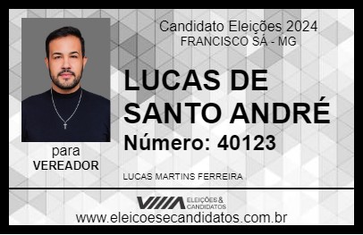 Candidato LUCAS DE SANTO ANDRÉ 2024 - FRANCISCO SÁ - Eleições