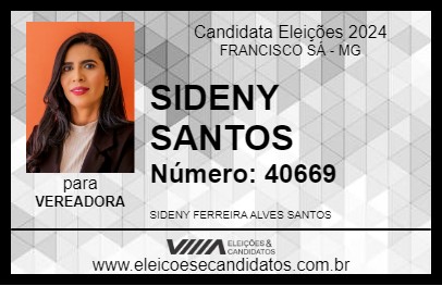 Candidato SIDENY SANTOS 2024 - FRANCISCO SÁ - Eleições