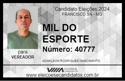 Candidato MIL DO ESPORTE 2024 - FRANCISCO SÁ - Eleições